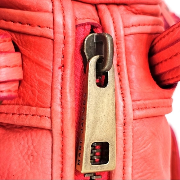 🍊RARE MARC JACOBS 🍊 Coral Ultra Soft Leather Satchel bag - Picture 9 of 13